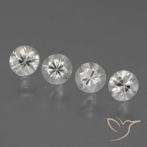 1.53ct Natural Warm White Sapphire, Round Cut, 4.29 mm