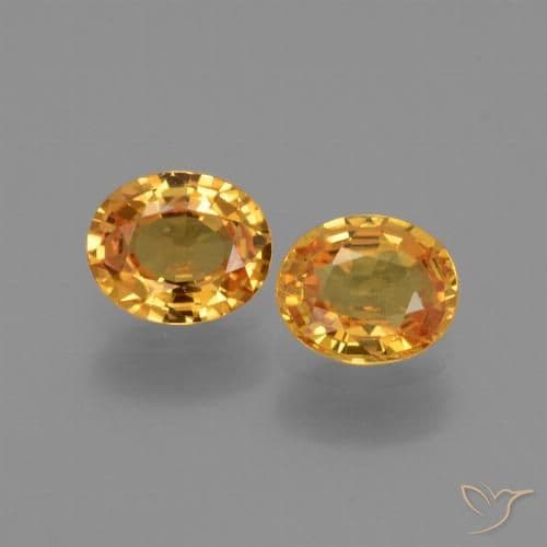 1.54ct Natural Deep Orange-Gold Sapphire, Oval Cut, 6.1x5 mm