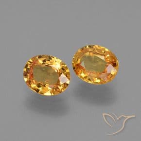 1.54ct Natural Deep Orange-Gold Sapphire, Oval Cut, 6.1x5 mm
