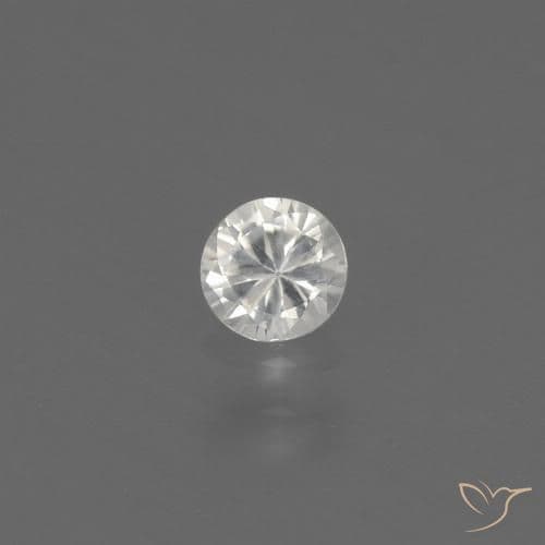 0.37ct Natural White Sapphire, Round Cut, 4.26 mm