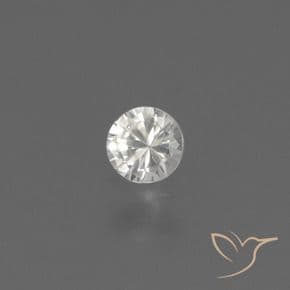0.37ct Natural White Sapphire, Round Cut, 4.26 mm