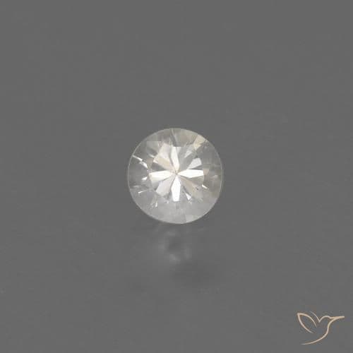0.40ct Natural White Sapphire, Round Cut, 4.25 mm