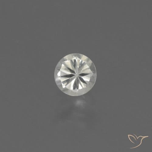 0.40ct Natural Warm White Sapphire, Round Cut, 4.45 mm