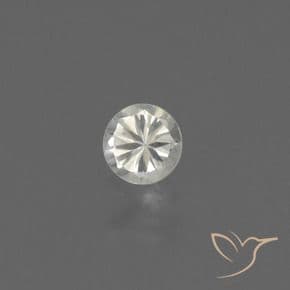 0.40ct Natural Warm White Sapphire, Round Cut, 4.45 mm