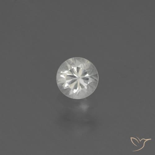 0.45ct Natural White Sapphire, Round Cut, 4.31 mm