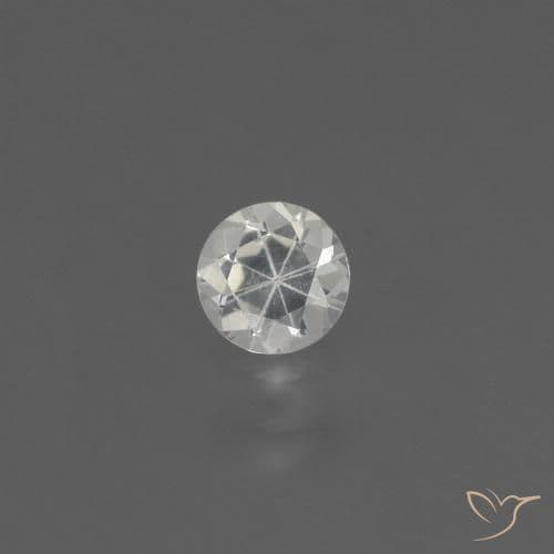 1.71ct Natural White Sapphire, Round Cut, 4.55 mm