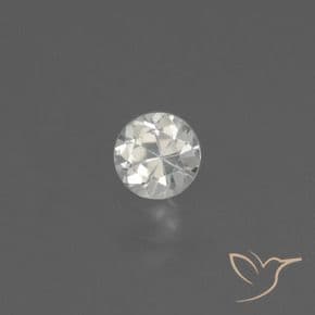 0.39ct Natural White Sapphire, Round Cut, 4.40 mm