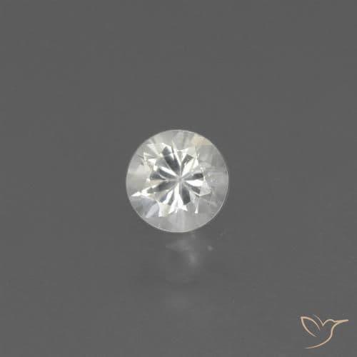1.71ct Natural White Sapphire, Round Cut, 4.55 mm