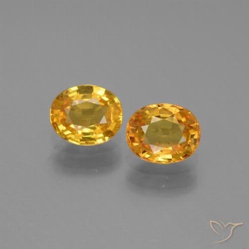 0.86ct Deep Golden Orange Sapphire, Oval Cut, 6.3x4.8 mm