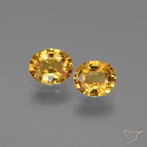 1.42ct Natural Orange-Gold Sapphire, Oval Cut, 5.9x5.1 mm