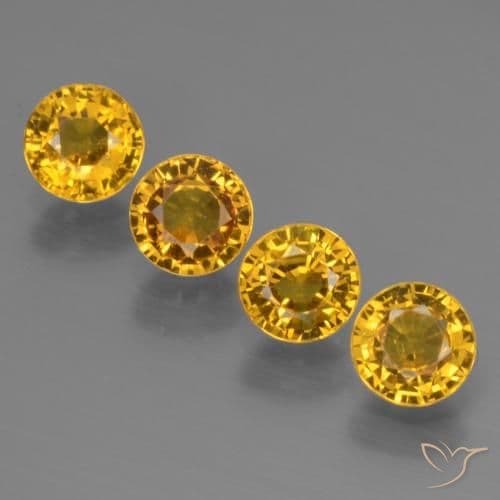 2.38ct Natural Honey Yellow Sapphire, Round Cut, 4.91 mm