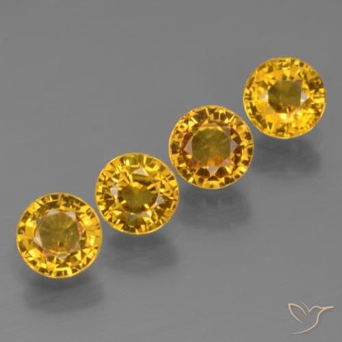 2.37ct Natural Honey Yellow Sapphire, Round Cut, 4.84 mm