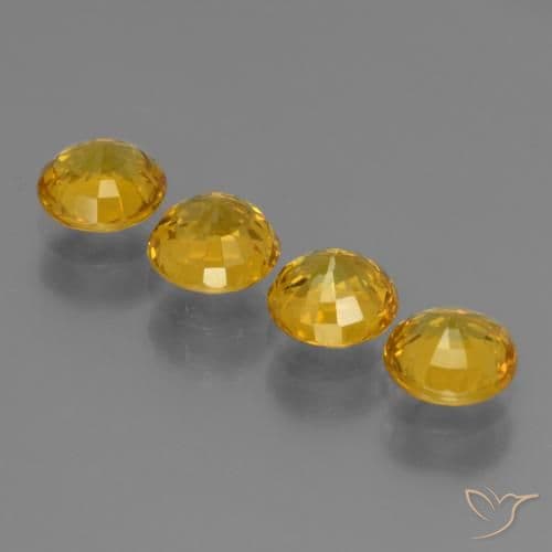 2.37ct Natural Honey Yellow Sapphire, Round Cut, 4.84 mm