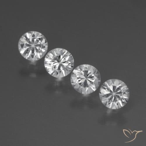 1.36ct Natural White Sapphire, Round Cut, 4.15 mm