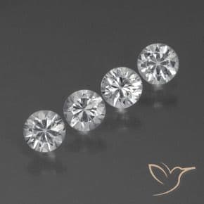 1.36ct Natural White Sapphire, Round Cut, 4.15 mm