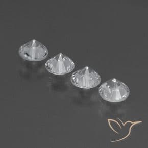 1.36ct Natural White Sapphire, Round Cut, 4.15 mm