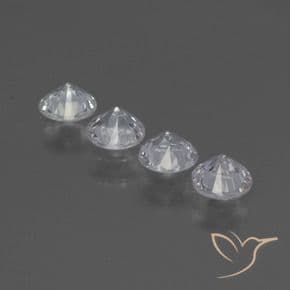 1.27ct Natural Clear White Sapphire, Round Cut, 4.23 mm