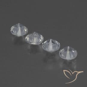 1.35ct Natural Clear White Sapphire, Round Cut, 4.26 mm