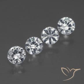 1.44ct Natural Clear White Sapphire, Round Cut, 4.33 mm