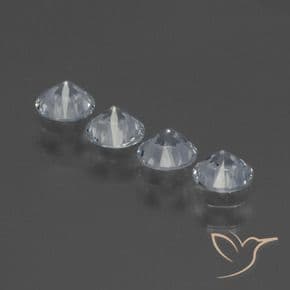 1.44ct Natural Clear White Sapphire, Round Cut, 4.33 mm