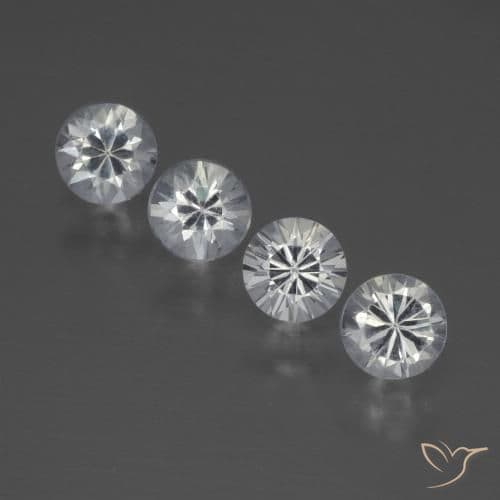 1.39ct Natural Clear White Sapphire, Round Cut, 4.19 mm