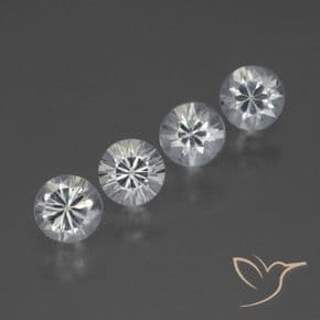 1.39ct Natural Clear White Sapphire, Round Cut, 4.19 mm