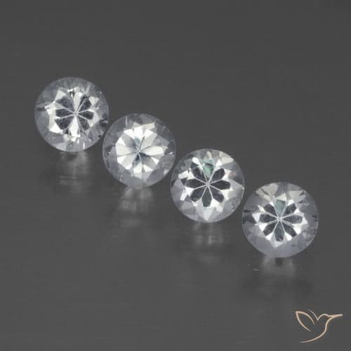 1.56ct Natural Clear White Sapphire, Round Cut, 4.31 mm