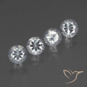 1.56ct Natural Clear White Sapphire, Round Cut, 4.31 mm