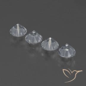 1.56ct Natural Clear White Sapphire, Round Cut, 4.31 mm