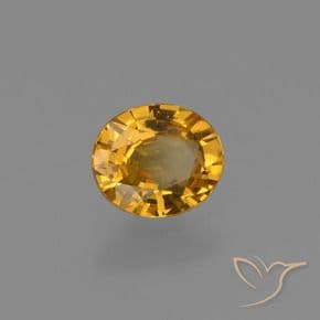 0.61ct Deep Golden Orange Sapphire, Oval Cut, 5.6x4.8 mm
