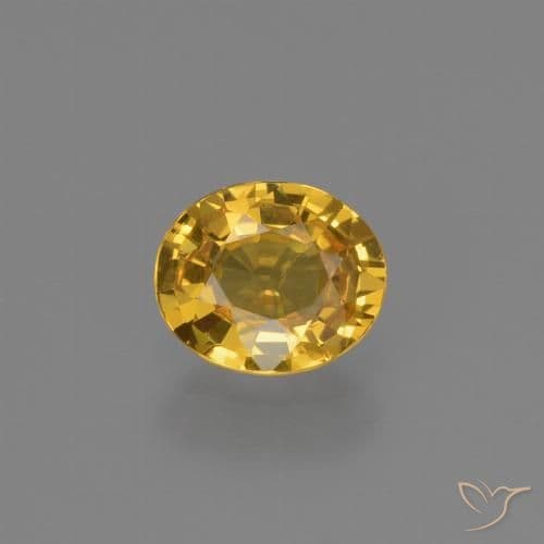 0.64ct Deep Golden Orange Sapphire, Oval Cut, 5.7x4.8 mm