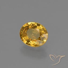0.64ct Deep Golden Orange Sapphire, Oval Cut, 5.7x4.8 mm