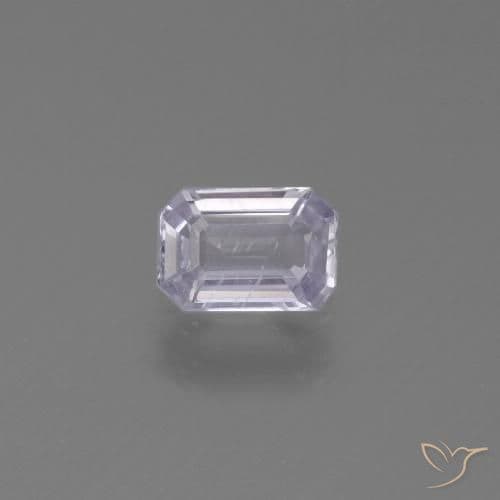0.68ct Light Pinkish Violet Sapphire, Emerald Cut, 6x4 mm