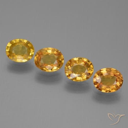 1.03ct Natural Orange-Gold Sapphire, Oval Cut, 6.4x5 mm