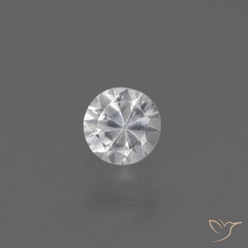 0.42ct Natural White Sapphire, Round Cut, 4.38 mm