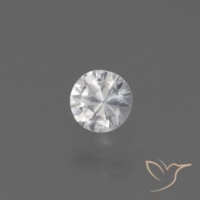 0.42ct Natural White Sapphire, Round Cut, 4.38 mm