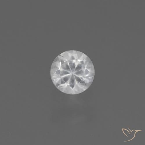 0.40ct Natural White Sapphire, Round Cut, 4.21 mm