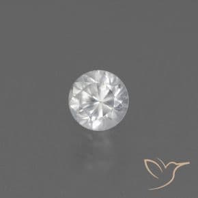 0.40ct Natural White Sapphire, Round Cut, 4.21 mm