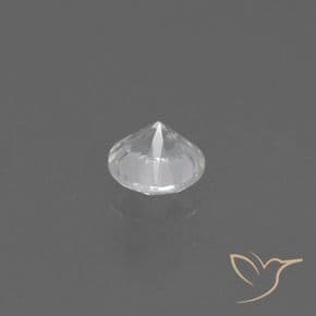 0.40ct Natural White Sapphire, Round Cut, 4.21 mm