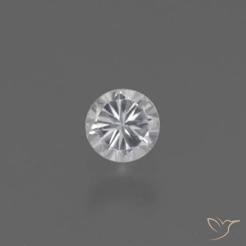 0.41ct Natural White Sapphire, Round Cut, 4.16 mm