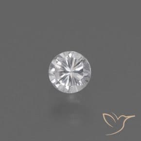 0.41ct Natural White Sapphire, Round Cut, 4.16 mm