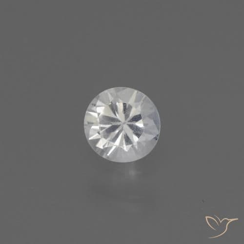 0.39ct Natural White Sapphire, Round Cut, 4.24 mm