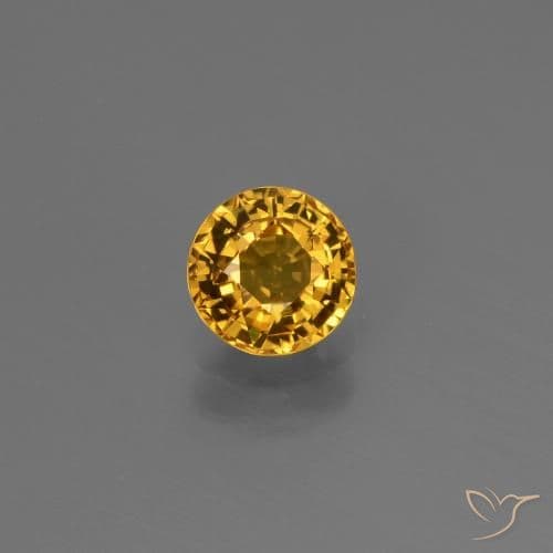 1.05ct Natural Gold Sapphire, Round Cut, 5.56 mm