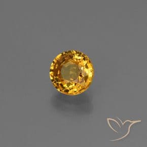 0.84ct Natural Dark Golden Sapphire, Round Cut, 5.43 mm