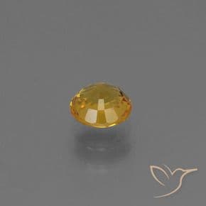 0.84ct Natural Dark Golden Sapphire, Round Cut, 5.43 mm