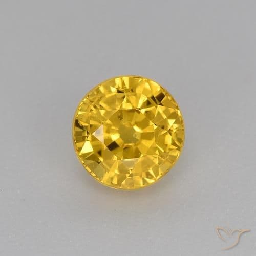 0.73ct Natural Golden Sapphire, Round Cut, 4.92 mm