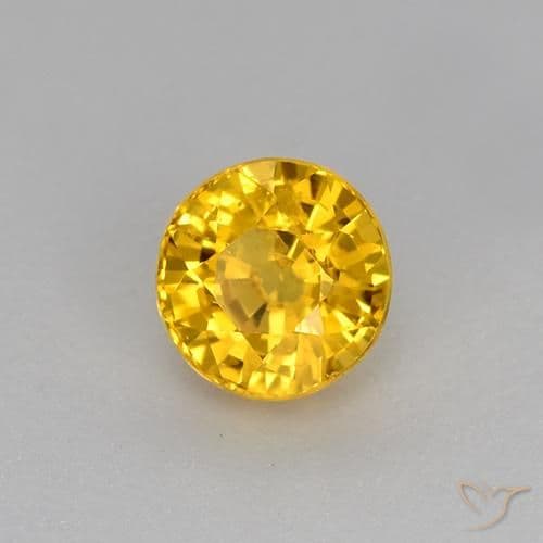 0.73ct Natural Golden Sapphire, Round Cut, 4.92 mm