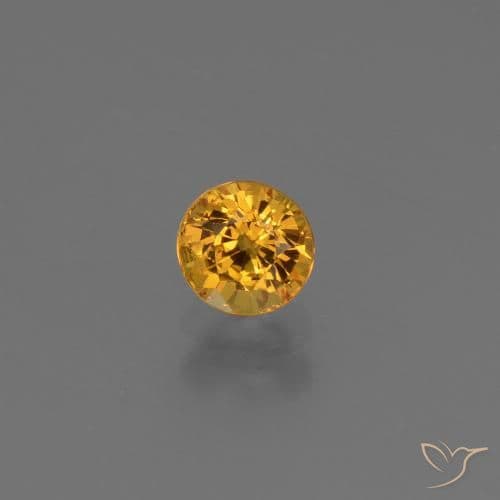 0.70ct Natural Dark Orange-Gold Sapphire, Round Cut, 4.89 mm