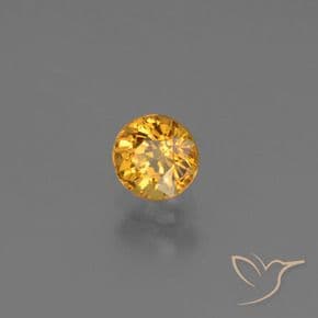 0.70ct Natural Dark Orange-Gold Sapphire, Round Cut, 4.89 mm