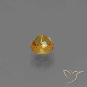0.70ct Natural Dark Orange-Gold Sapphire, Round Cut, 4.89 mm